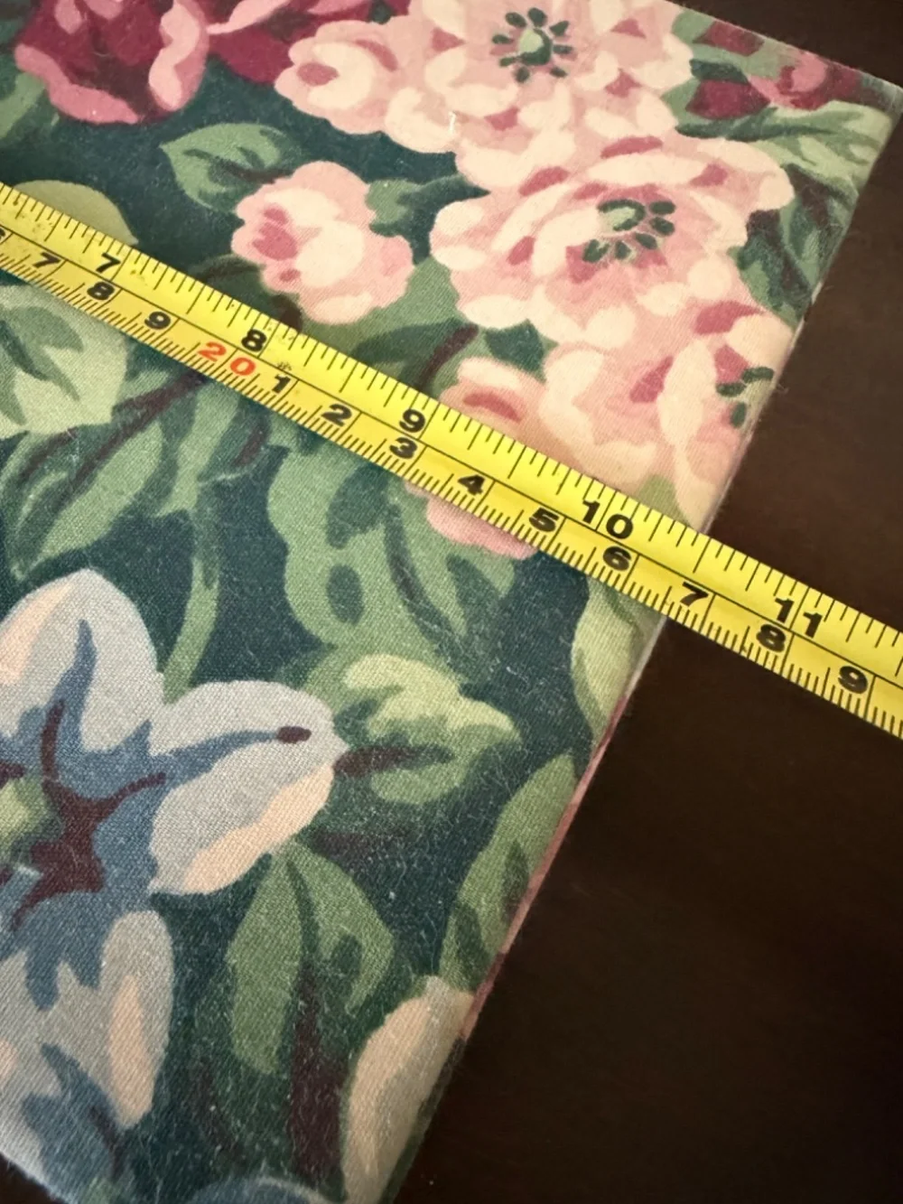 Vintage 80s Floral Fabric Two Tier Jewelry Box Case w/Mirror 10.5